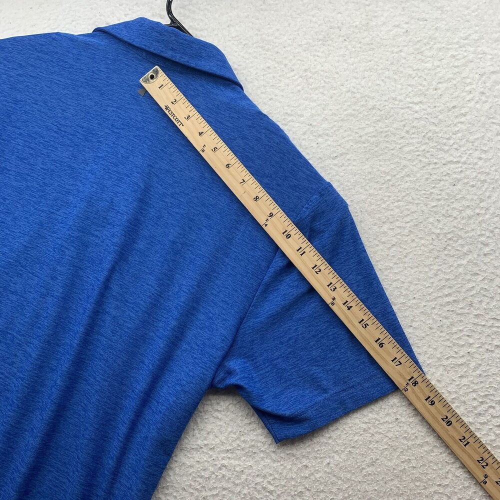 Under Armour Polo Shirt Mens Medium M Loose HeatGear Blue Geometric Golf Dad - Picture 9 of 10
